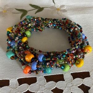 Multicolor Glass Seed Bead Bracelet